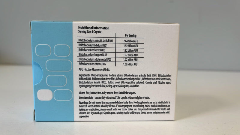 Biotacell Bifido Complex (30 Capsules) | 12 Billion CFU | 6 Bifidobacterium Strains with Acacia Fibre | Bloating & Digestive Support Probiotics for Women & Men | Prebiotics Gut Health Supplements