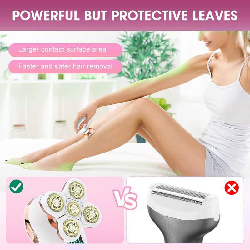 [Australia] - Electric Razors for Women Legs Travel : Rechargeable Waterproof Razor Trimmer for Womens - Dry Wet Electric Shaver for Women - Pro Portable Personal Body Shaver 1*gold Razor 