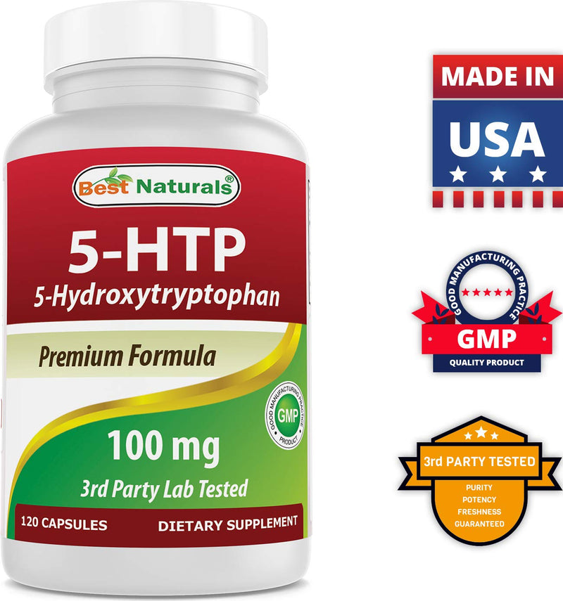 [Australia] - Best Naturals 2 Packs 5-HTP (5-hydroxytryptophan) 100 mg 120 Capsules 240 Count (Pack of 1) 