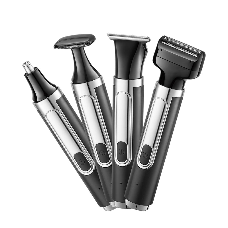 [Australia] - Back Shaver for Men, 5-in-1 Electric Back Hair Removal Razor with Adjustable Extension Handle, Body Hair Trimmer Grooming Kit for Wet or Dry Shaving 