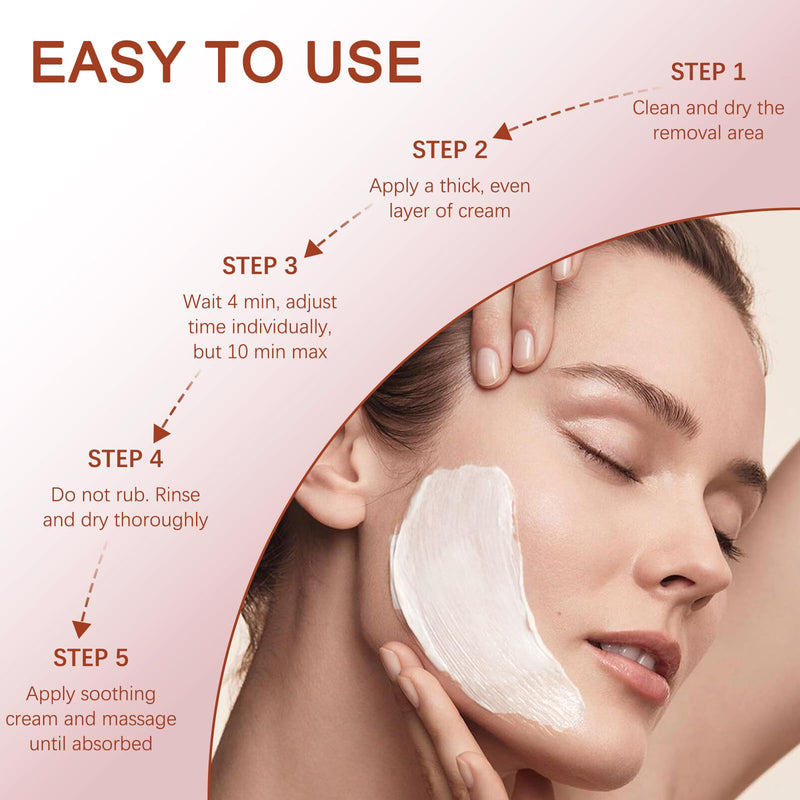 [Australia] - Facial Hair Removal Cream Kit for Women – Depilatory & Post Care Soothing Cream, 4 Min Painless & Flawless Face Hair Remover, Gentle Plant Formula for Sensitive Skin 