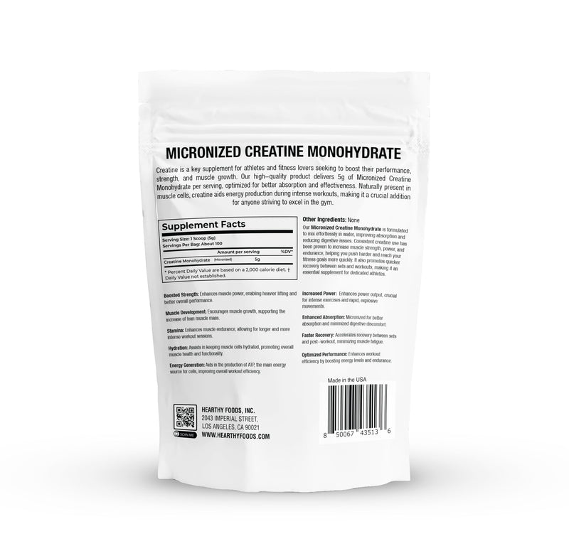 [Australia] - Creatine Monohydrate Micronized Powder 500G - 100 Servings, 5000mg Per Serving (5g) - 17.64 Oz for Men & Women Muscle Growth & Recovery - UNFLAVORED 
