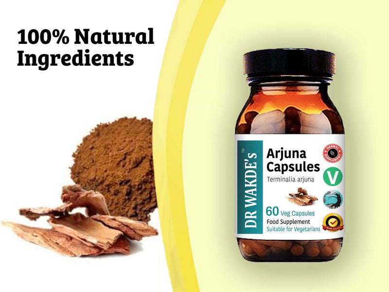 [Australia] - DR WAKDE's Arjuna Capsules (Terminalia arjuna) | 60 Veg Caps | Ayurvedic Supplement | Vegan | 100% Herbal | Quantity Discounts | Same Day Dispatch 