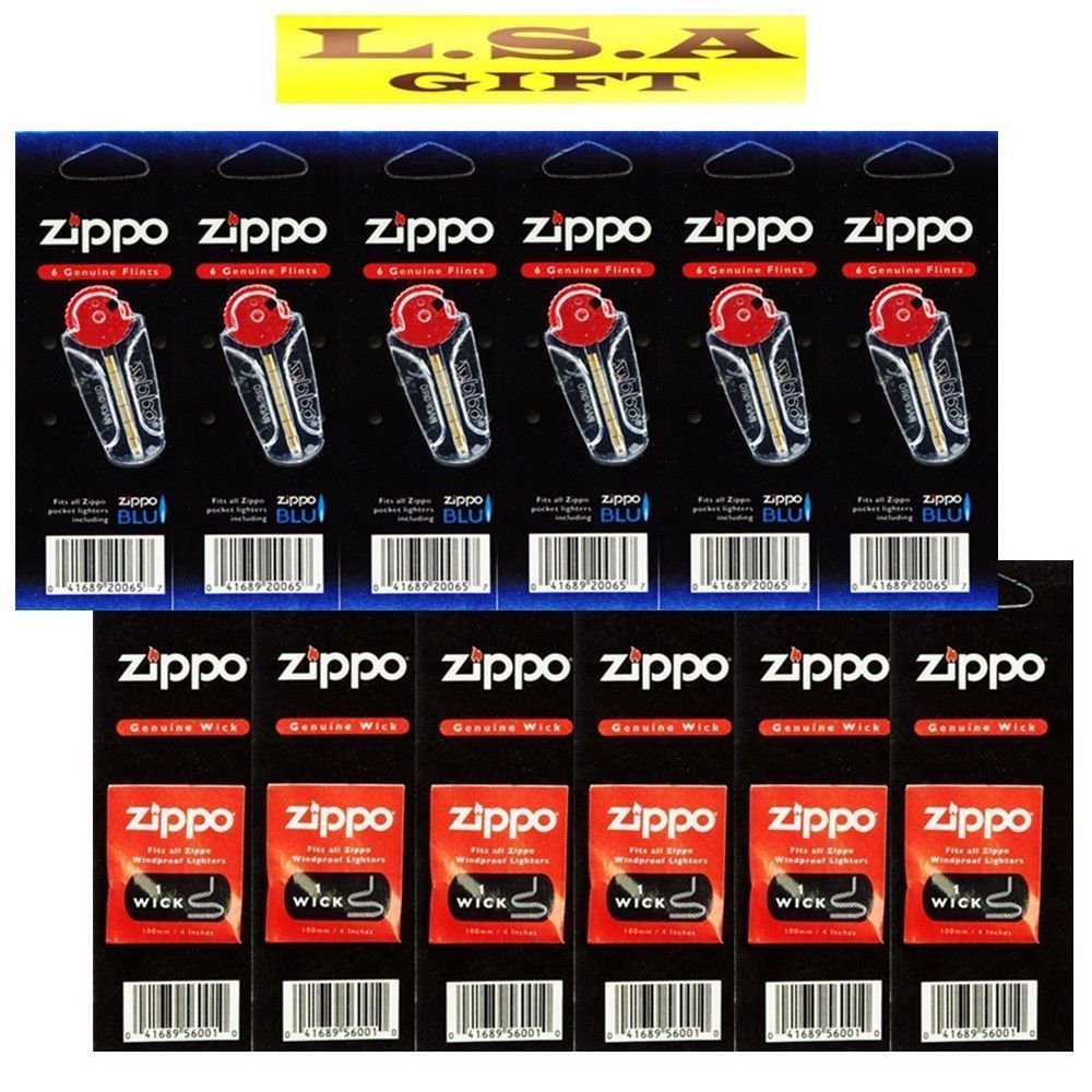 Zippo Lighter 6 Flints 6 Wicks Pack of 12 Value Packs (1)