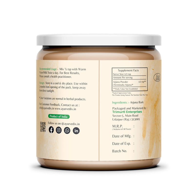 [Australia] - Organic Arjuna Bark Powder, Arjunal Chhal Herbal Supplement, Non-GMO, Vegan Herbal Powder - 200gm/7.05oz 7 Ounce (Pack of 1) 