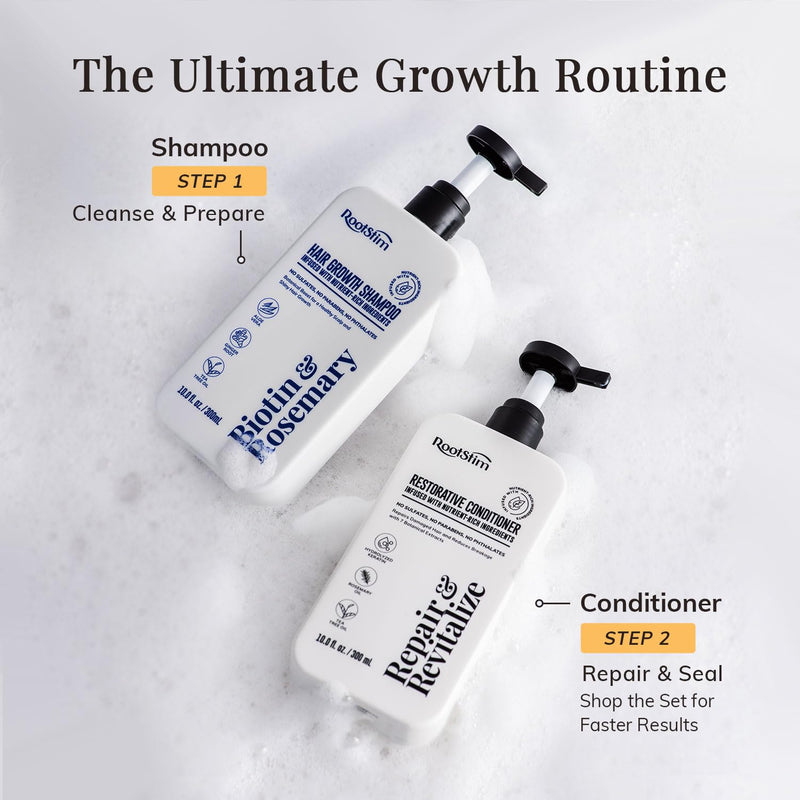 Biotin & Rosemary Shampoo for Hair Growth: Hair Loss Shampoo for Thinning Hair Infused with Natural Nutrient Rich Ingredients for Hair thickening Sulfate Free 10 fl oz Clear 10 Fl Oz (Pack of 1)