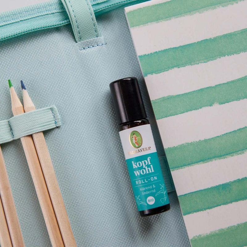 [Australia] - PRIMAVERA Kopfwohl Aroma Roll-On organic 10 ml - peppermint - aromatherapy for on the go - clarifying, relieving headaches - vegan 1 x 10 ml 