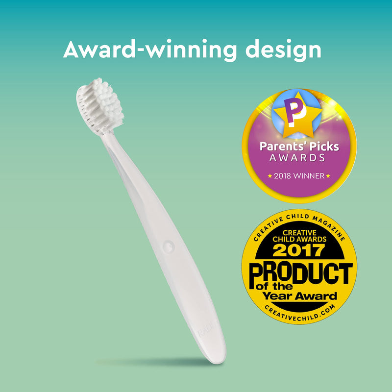 [Australia] - RADIUS Children's Toothbrush Pure Brush Ultra Soft BPA Free and ADA Accepted Designed for Delicate Teeth and Gums for Kids Months and Up, Clear, (Pack of 6) 6 Count (Pack of 1) 