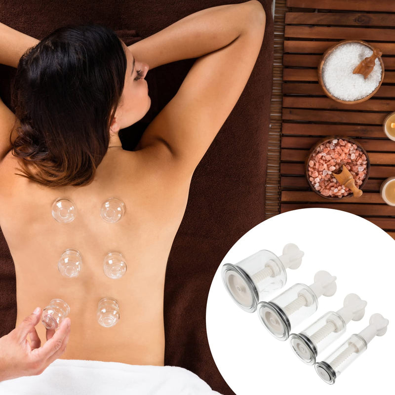 [Australia] - 8Pcs Cupping Device Pump Cupping Cups Chinese Massage Cups Vacuum Body Cupping Vacuum Cup Full Body Suit pro Tools Vacuum Cupping Cups Myofascial to Rotate Hand Twist 11X6.7cm Transparent 