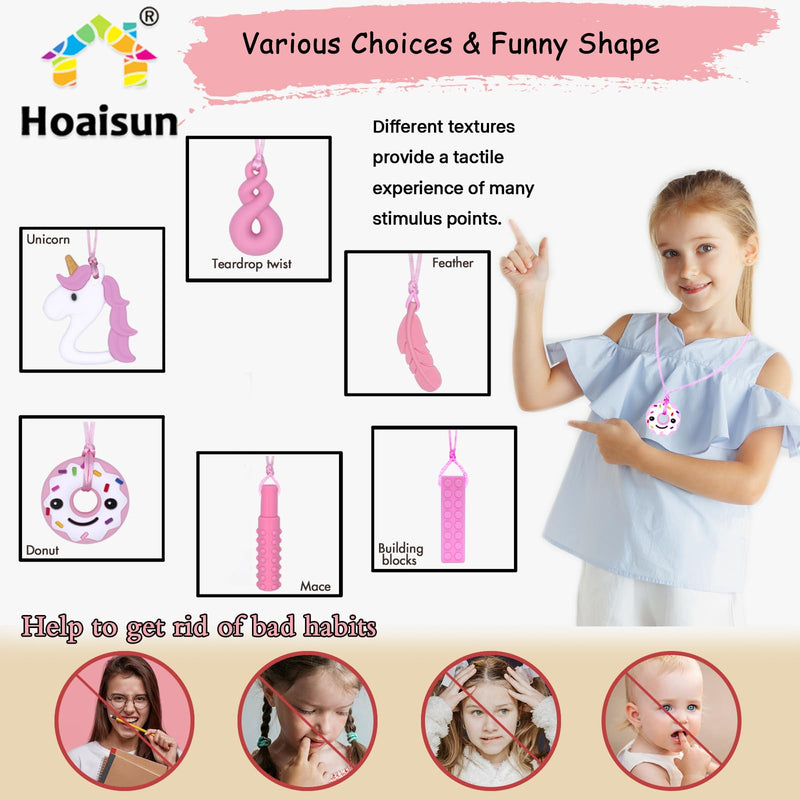 [Australia] - Chewy Necklaces for Sensory Kids Girls, Chew Necklaces for Sensory Kids with ADHD,SPD, Chewing, Teething or Special Needs, Autism Chew Toys Sensory for Kids Adult Reduce Anxiety Fidgeting 