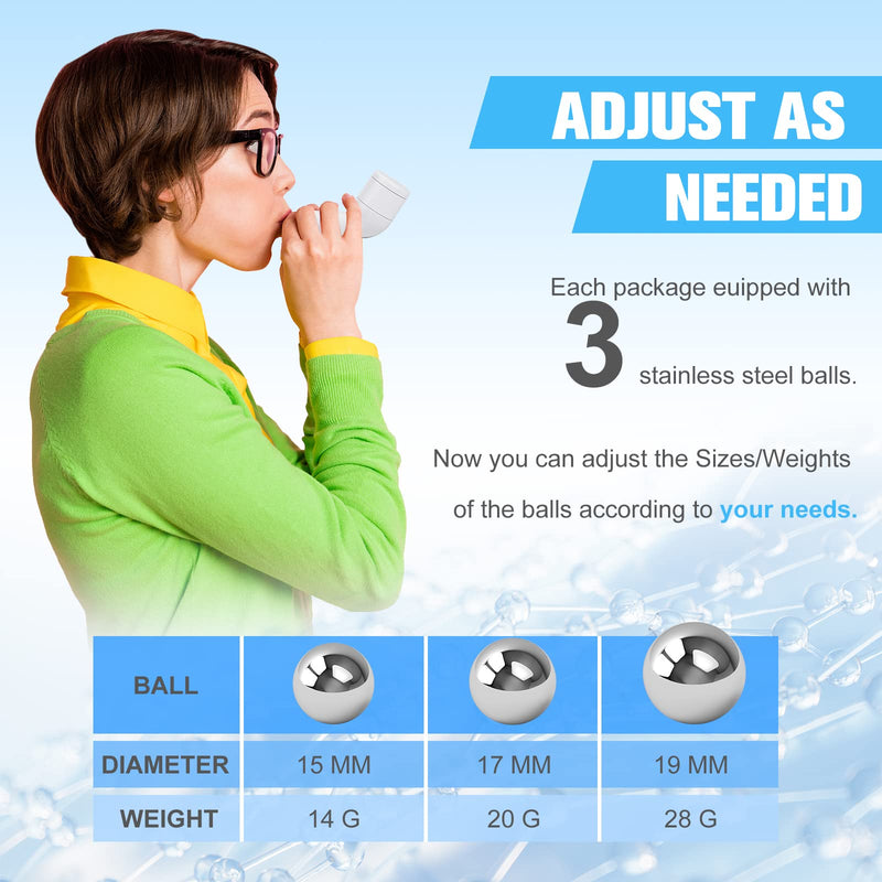 [Australia] - Breathing Exercise Device for Lungs, Lung Exerciser Device with Steel Balls, Drug-Free Therapy Mucus Device for Phlegm Relief Clear 