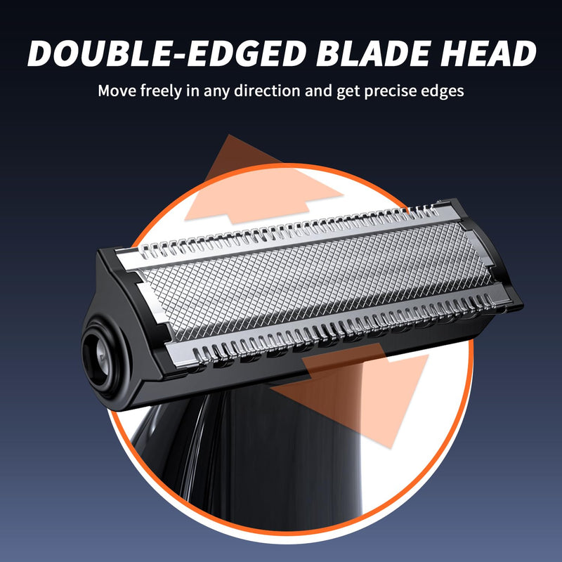 [Australia] - Body Hair Trimmer for Men, Mens Body Groomer with Beard & Nose Trimmer, Dual-Head, No Nick Shaver Electric Razor for Face, Pubic Hair, All-in-One Ultra-Sharp Blade 