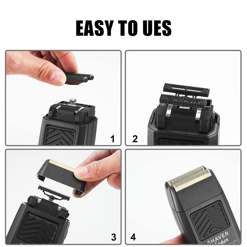 Professional 5 Star Series Finale Shaver Replacement Foil and Cutter Bar Assembly Compatible with wahl Foil Heads 7031-100/7043-100,Fit for #8061 8164 Shaver (Black 3 Pack) Black 3 Pack