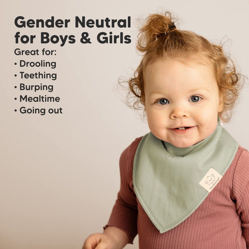 [Australia] - KeaBabies 8-Pack Organic Baby Bandana Drool Bibs - Stylish Unisex Bandana Bibs, Super Absorbent Bandana Drool Bibs, Gentle Teething Bibs for Infants, Organic Cotton Baby Bib (Basics) One Size (Pack of 8) Basics 