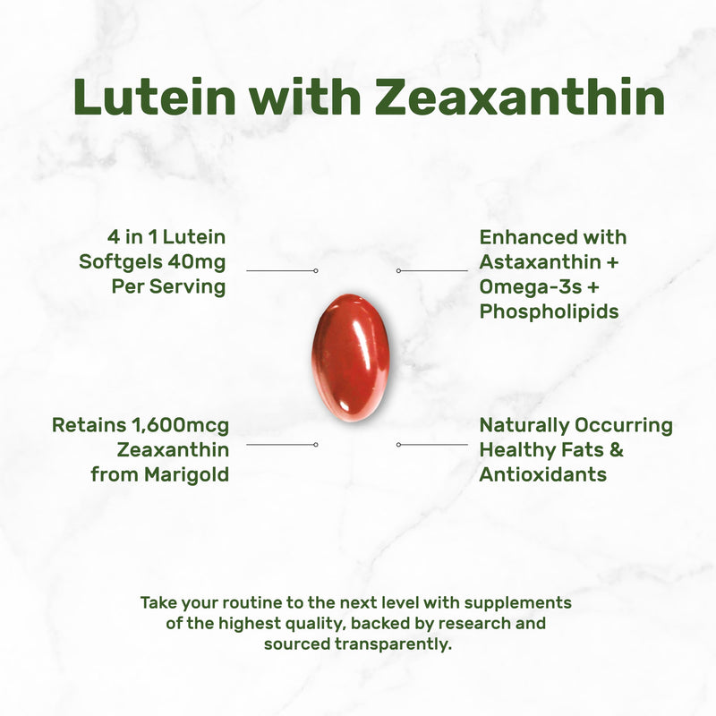 [Australia] - DEAL SUPPLEMENT Lutein and Zeaxanthin Supplements, 40mg Per Serving | 300 Softgels, Enhanced with Astaxanthin, Omega-3s and Phospholipids, Essential Eye Vitamins & Vision Health Support 