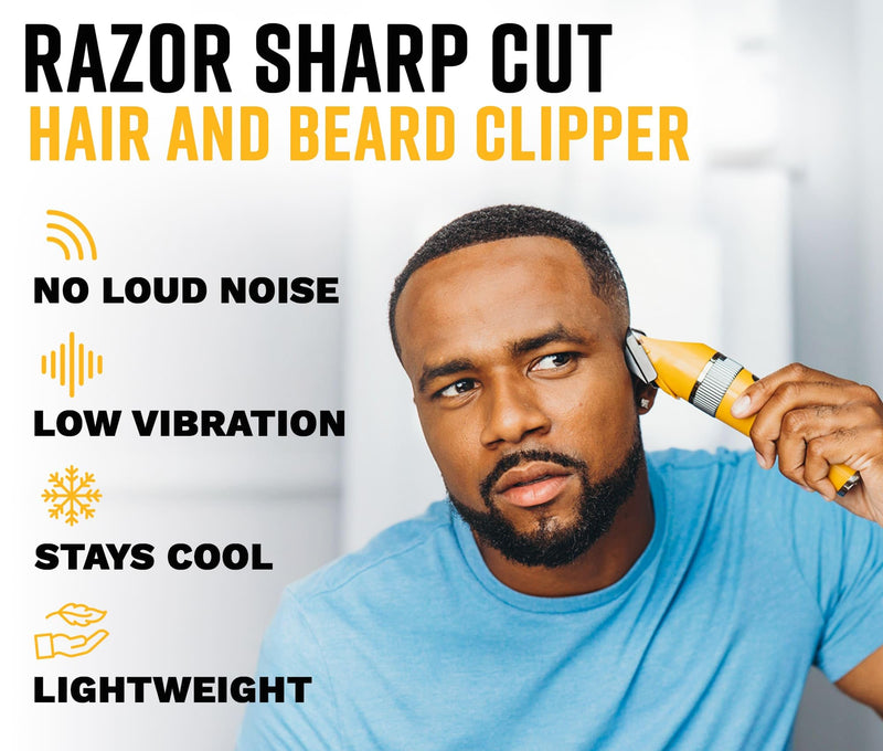 [Australia] - The Cut Buddy Clipper & Grooming Set, Cordless Hair & Beard Trimmer with Ceramic & Titanium Blades, 7 Guards, Waterproof, Beginner Kit 