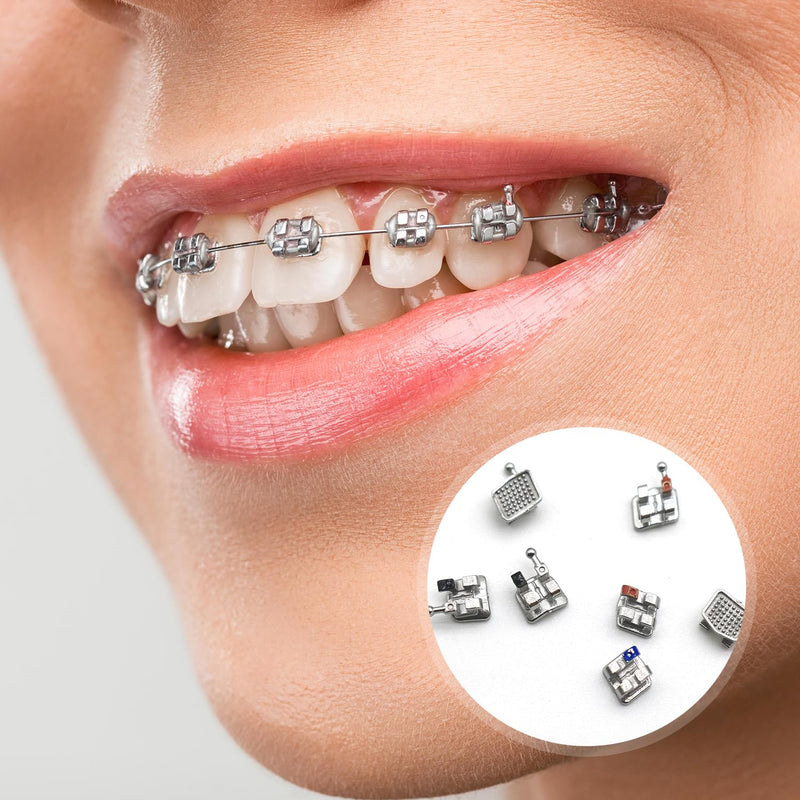 [Australia] - 100pcs/Pack 022 Slot Bondable with Hook on 345 Teeth Model Mini Roth Brackets Roth,5 pieces per pack 20 pieces per pack. (5 pcs) 5 pcs 