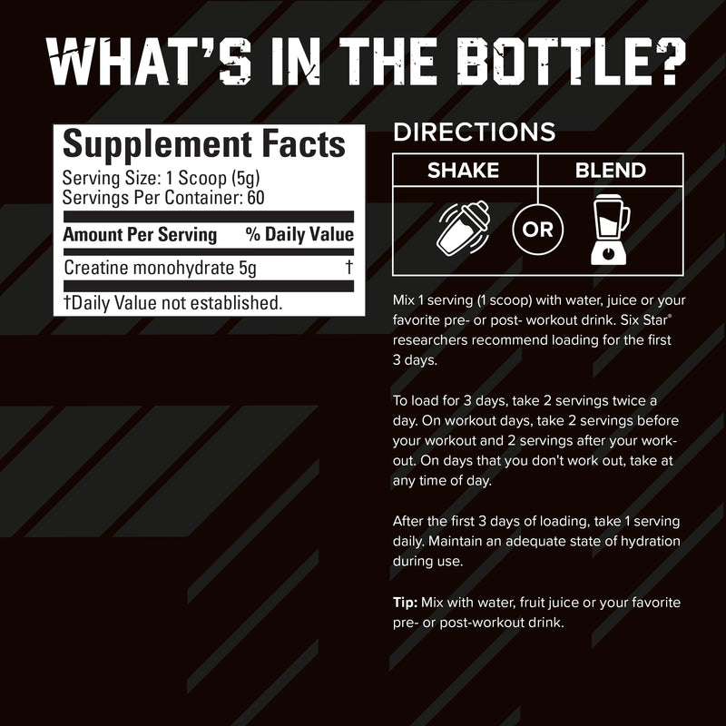 [Australia] - Six Star Elite 100% Creatine Monohydrate Powder | Unflavored (60 Servings) Nutritional Supplement 