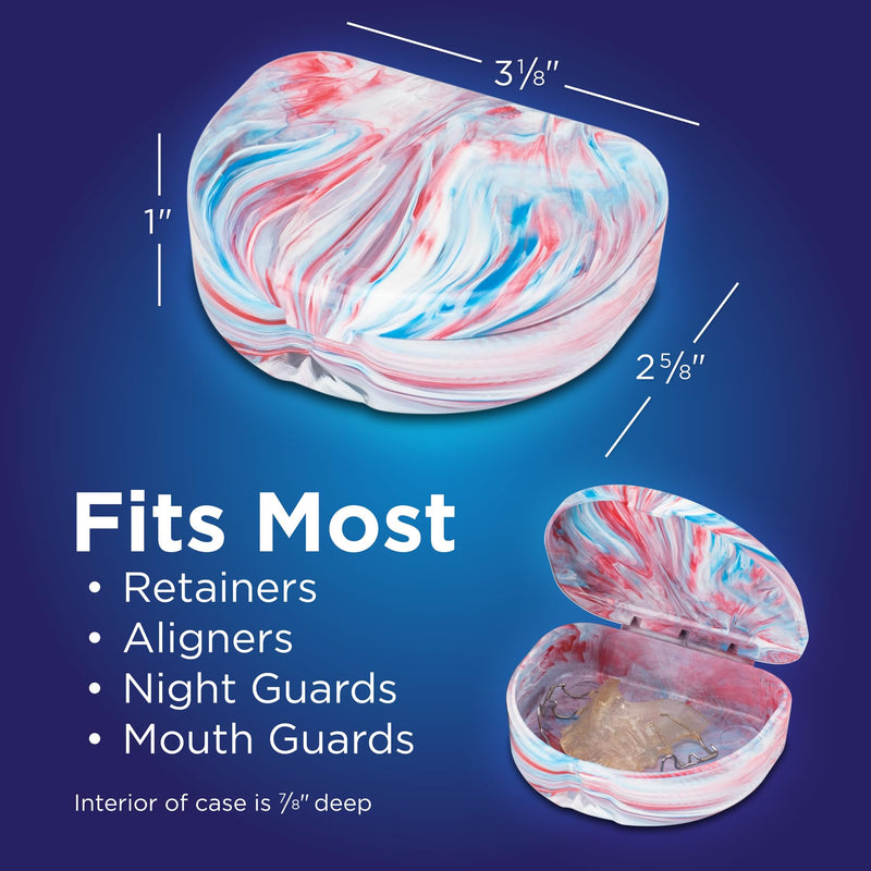 Practicon Designer Marble Retainer Cases, Clear Aligner Case, Dental Orthodontic Retainer Boxes, Mouth Guard Holder, 6 Pack Designer Assorted