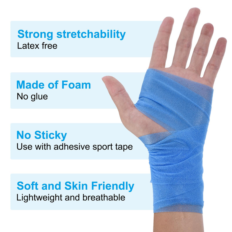 PATIKIL Foam Pre Wrap Athletic Tape 2.75 Inch x 30 Yards, 4 Rolls Non-Adhesive Prewrap Headbands for Hair Soccer Sport Wrists Elbows Knees Ankles, Purple