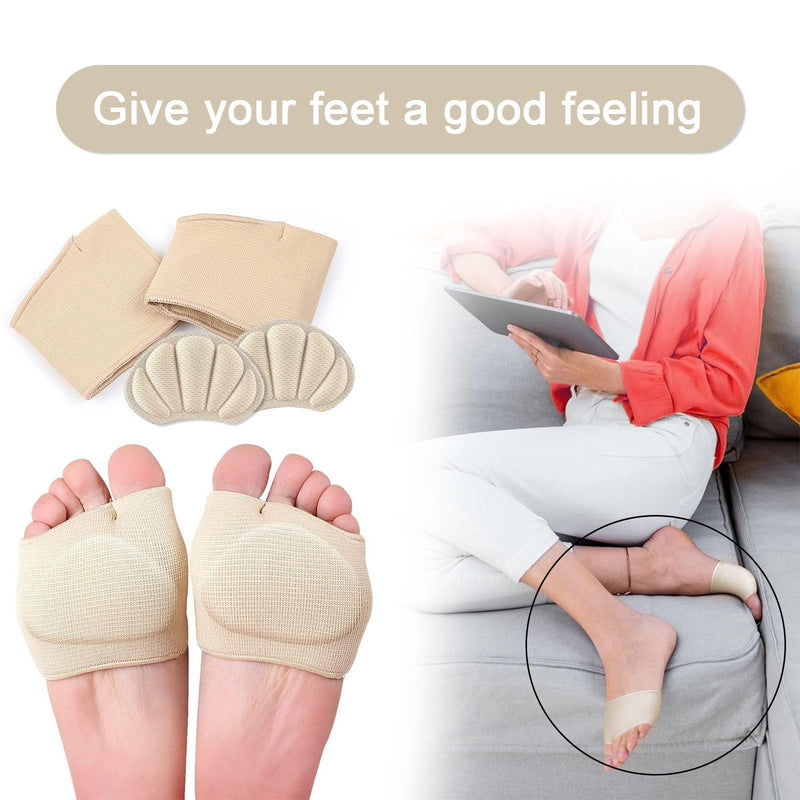 [Australia] - AYNKH Metatarsal Pads Metatarsal Gel Protector Cushion for Women Men Bunion Foot Cushion Fabric Soft Socks for Feet Support Pain Relief Gel Foot Pad for Heels Metatarsalgia 