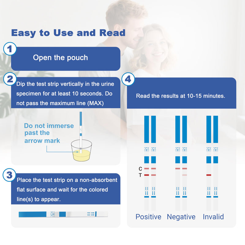 [Australia] - Ovulation Test Strips, Bulk Ovulation Tests, 50 Pack Fertility Tests with Collection Cups, Accurate LH Test for Home, Ovulation Predictor Kit, 5mm Wider 25 MIU/mL 50 Count 