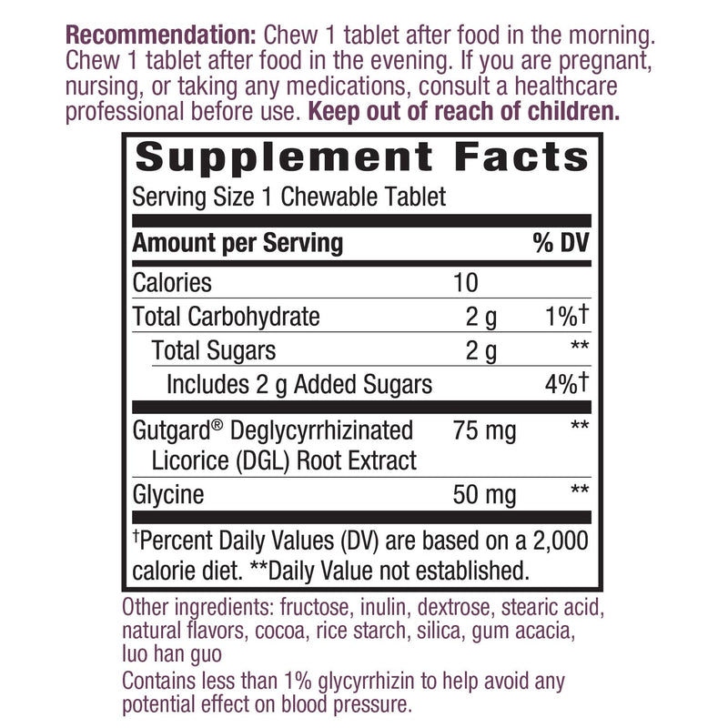 [Australia] - Nature's Way DGL Ultra - Extra Strength** - Premium Licorice Root Extract - Digestive Relief* - With Gutgard ® - Vegan & Gluten Free - 90 Chewable Tablets - Chocolate Flavored 