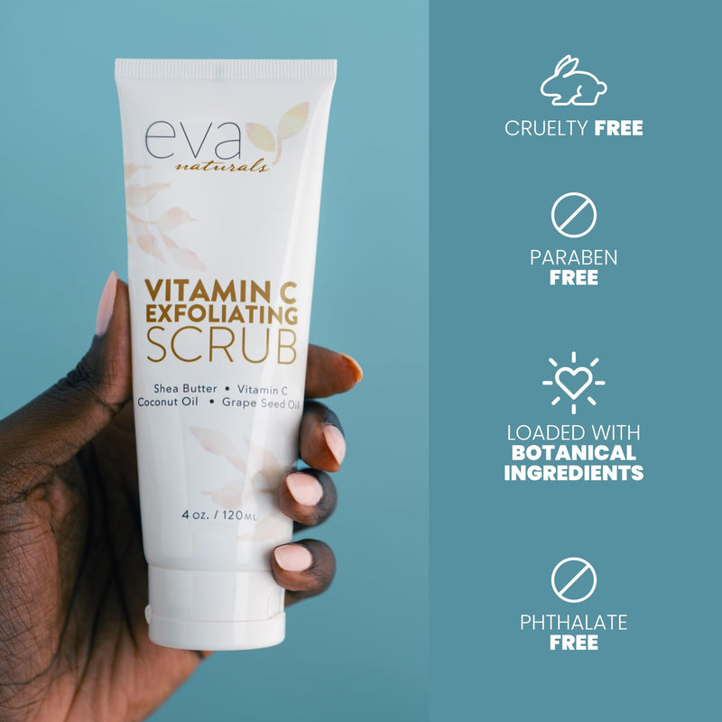 Eva Naturals Vitamin C Facial Scrub, Exfoliating Face Wash, Cleanse, Clear | Clarifies skin