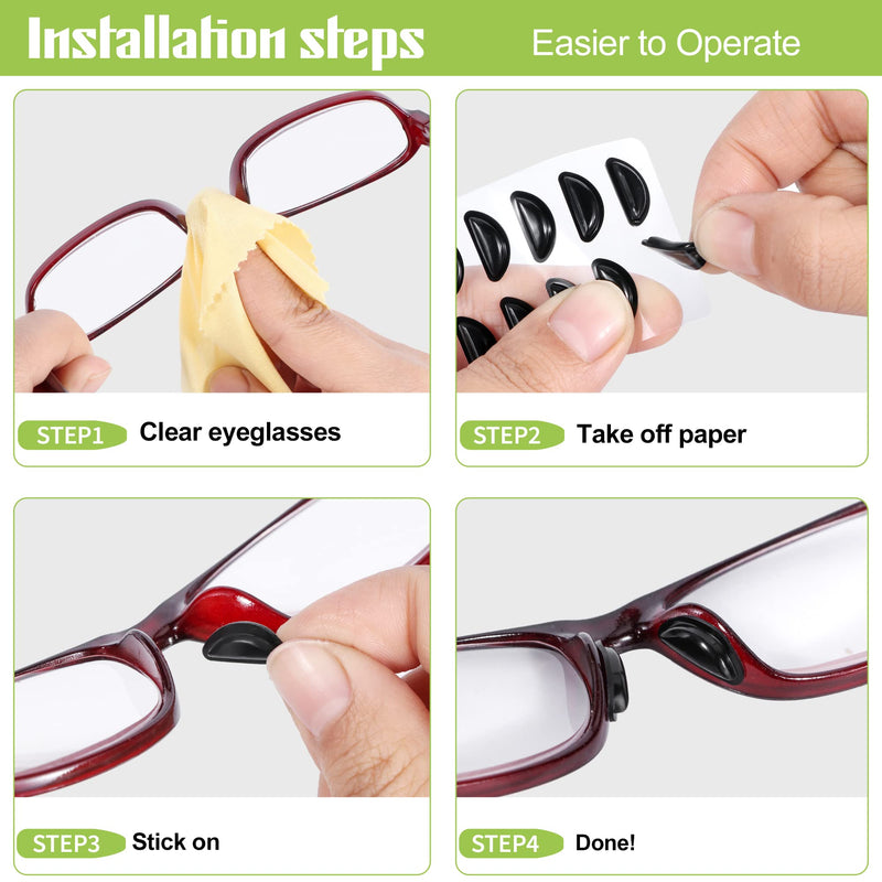 [Australia] - Eyeglass Nose Pads, Anti Slip Nose Pads for Glasses with Super Sticky Backing, Soft Silicone Adhesive Glasses Nose Pad (10 Clear Pairs) 10 Clear Pairs 