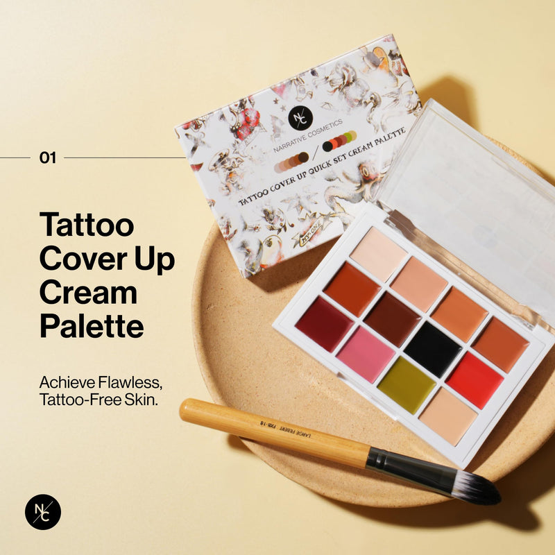 [Australia] - Narrative Cosmetics Tattoo Cover Up Makeup Palette | Quick-Set Waterproof Cream Concealer for Tattoos, Scars & Blemishes | Long-Lasting, Smudge-Proof Formula for All Skin Tones 