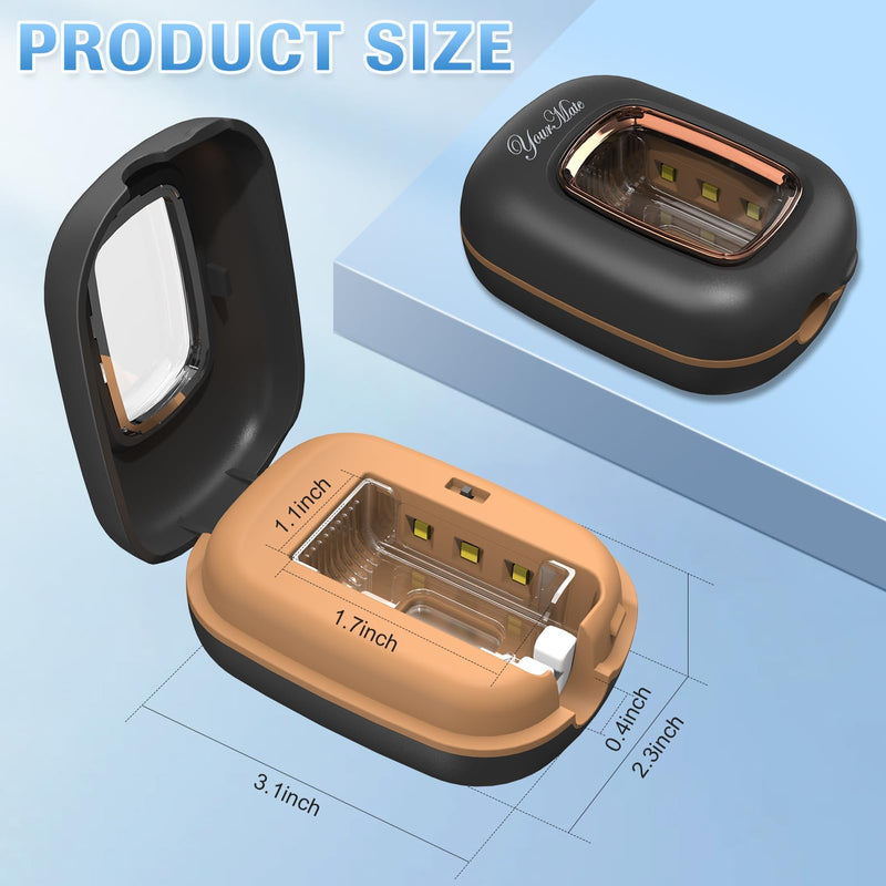 [Australia] - YourMate Rechargerable UVC Toothbrush Sanitizer Case Pro Compatible with Electric Toothbrush Heads/Regular Toothbrushes Travel Toothbrush Covers Case Magnetic Holder for Houshold/Traveling Black 