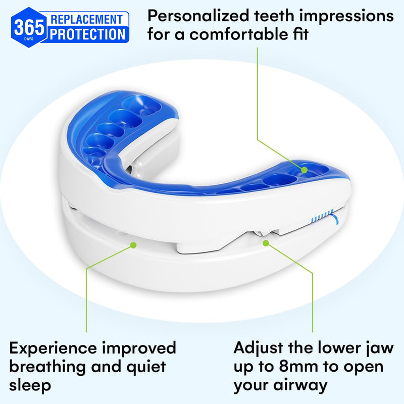 [Australia] - VitalSleep Anti-Snoring Mouthpiece + Cleaner, Men's Size – Adjustable, Custom-Fit Snoring Remedy – Comfortable Sleep Aid Mouthguard for Restful Nights – USA-Made, FDA-Cleared 