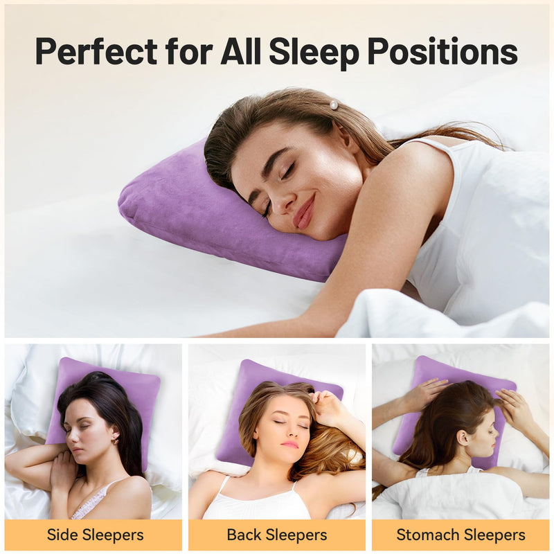 [Australia] - Ear Piercing Pillow for Side Sleepers with Ear Inflammation & Pressure, Soft Velvet Adjustable Ear Guard Pillow with Removable & Washable Cover (Lavender, Pillow & Cover) Lavender 