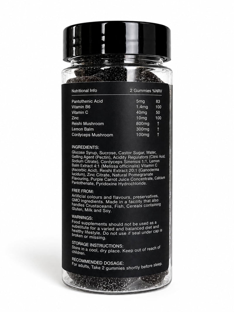 I MISS Sleep™ Sleep Gummies | Pomegranate Sleep Support | with Reishi, Lemon Balm, Cordyceps, Zinc, B Vitamins + Vitamin C | Contains 60 Gummies