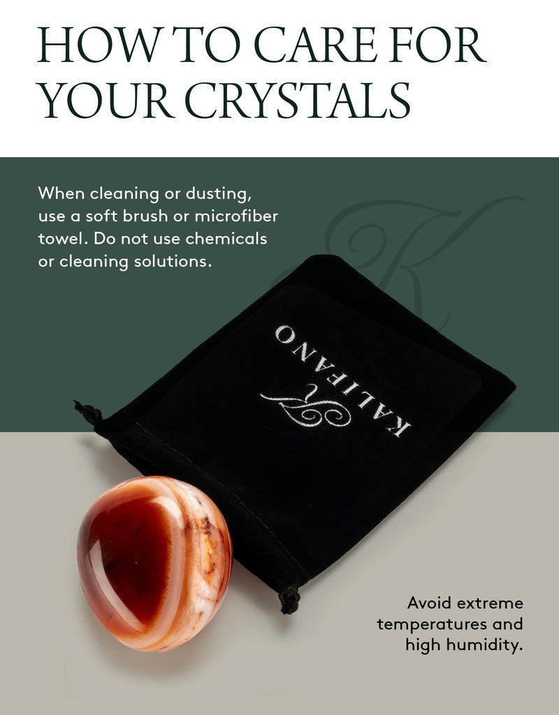 [Australia] - KALIFANO Carnelian Palm Stone with Healing & Calming Effects - AAA Grade High Energy Cornalina Worry Stone with Information Card - Reiki Crystal Used for Courage (Family Owned and Operated) 