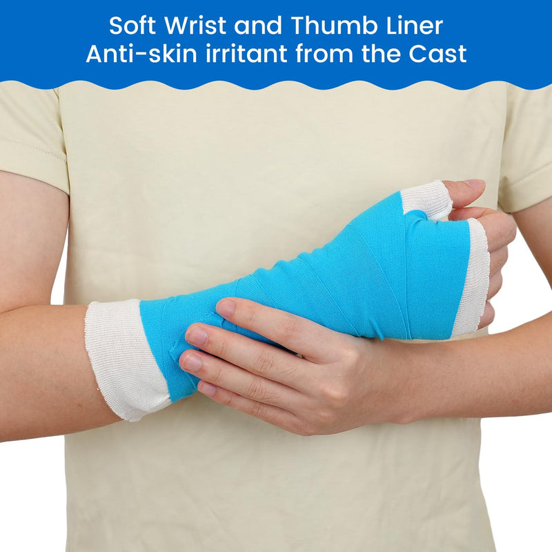 Hand Socks for Splint (Pack of 10), Stockinette Tubing, Thin Breathable Surgical Sleeves for Arm, Wrist and Thumb Sleeve Under Brace, Cast Wrap Liner for Men & Women, Fit Left & Right Hands (White, M) Medium White