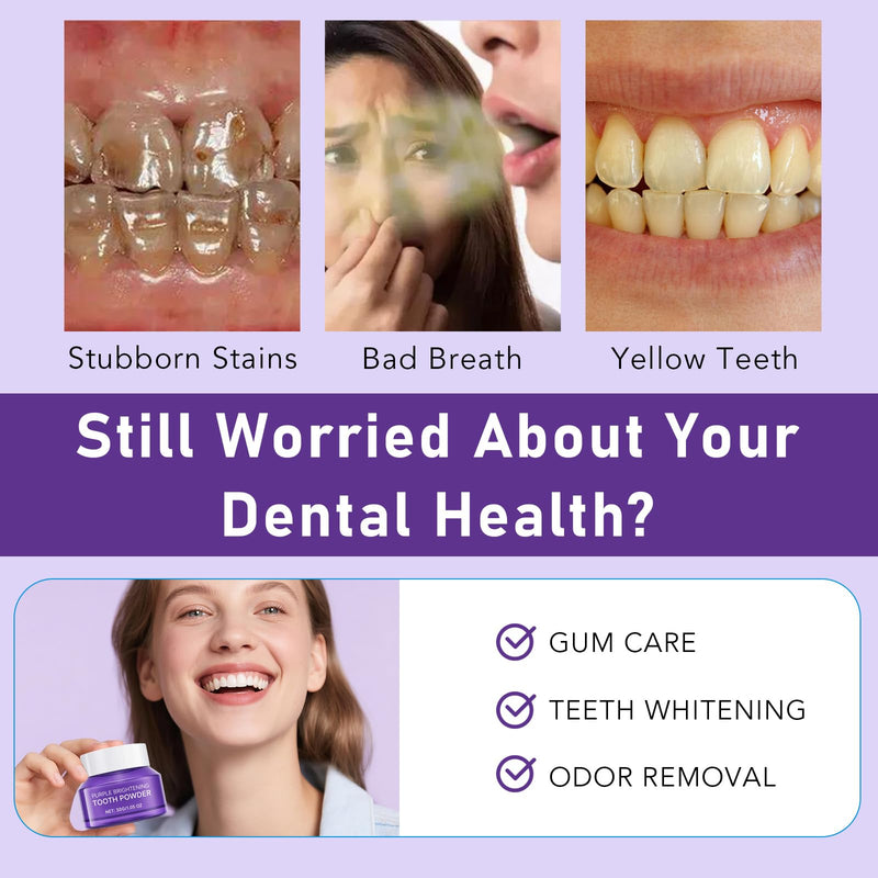 [Australia] - Teeth Whitening Powder - Toothpaste Whitening Booster Powder, No Sensitivity, Removes Stains for Coffee, Tea, Food, Wine, and Tobacco Stains 