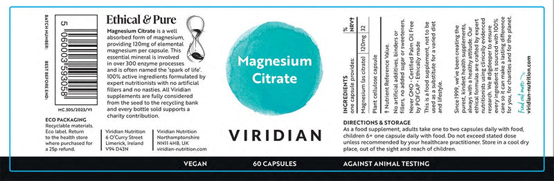 Magnesium Citrate - 60 Veg Caps