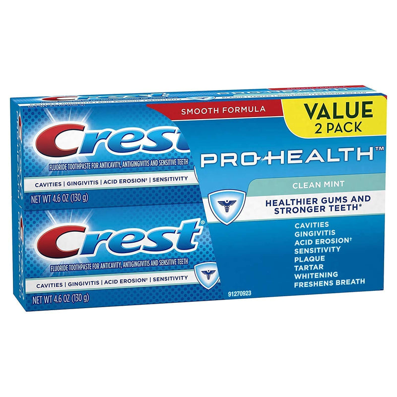 Crest Pro-Health Toothpaste, Clean Mint 4.6 oz (Pack of 2)