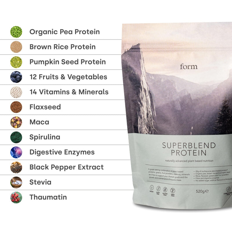 Form Superblend - Vegan Protein Powder, 20g Plant Protein (Vanilla) Vanilla 13 Servings (Pack of 1)