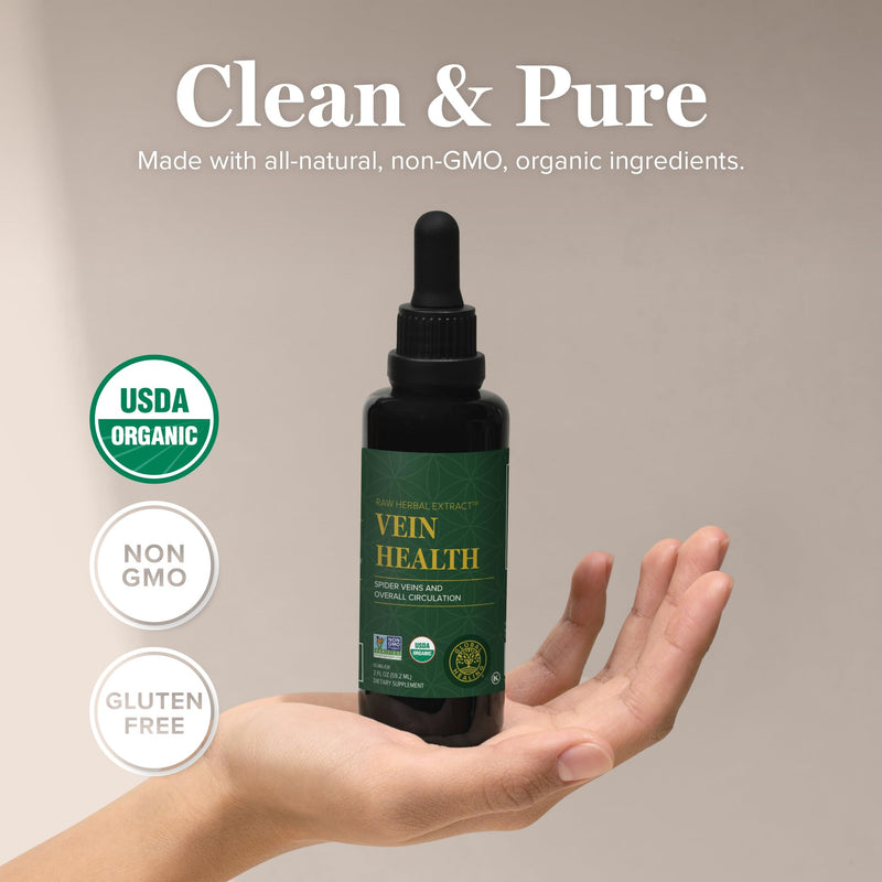 [Australia] - Global Healing Plant-Based Vein Health Liquid Vegan Supplement Drops to Support Blood Flow & Circulation, Helps with Spider & Varicose Veins for Healthy Legs - Organic Horse Chestnut Root - 2 Fl oz 