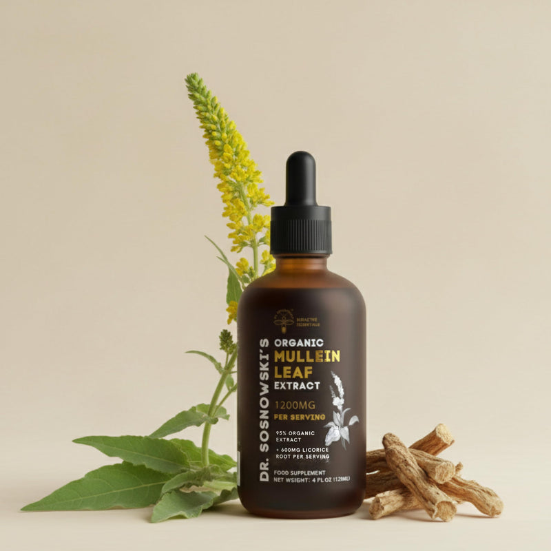 Mullein Drops for Lungs | 4 fl oz Organic Mullein Leaf Extract Liquid | 72,000mg Bottle with Liquorice Root | Flavonoid Support, Saponin Balance | 2 Months Supply 120ml
