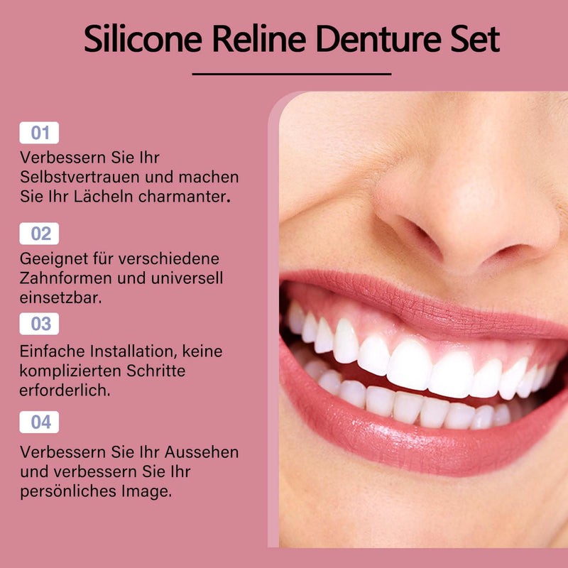 [Australia] - EONFAVE denture set, complete dentures, clip-on dentures, denture silicone reline kit, silicone reline bit set, temporary dentures, temporary dentures 