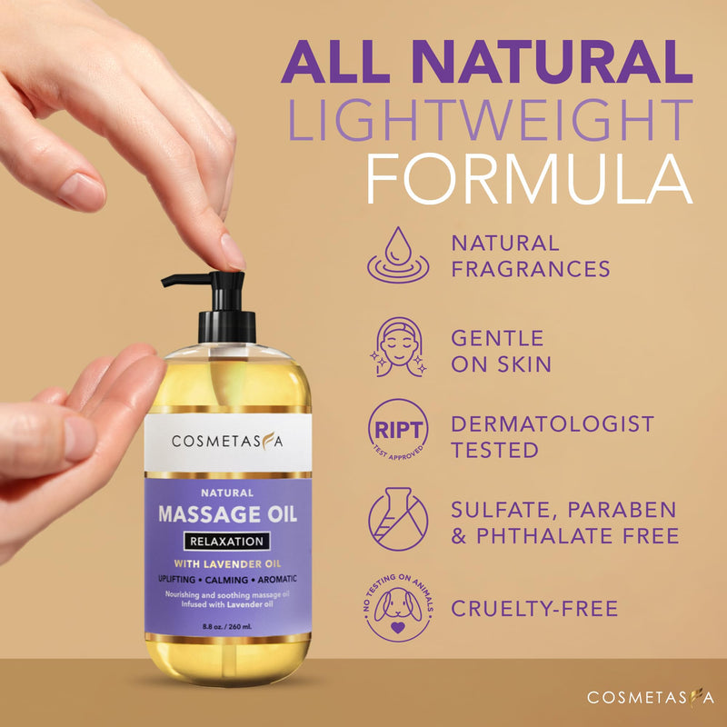 [Australia] - Lavender Relaxation Massage Oil with Massage Roller Ball - No Stain 100% Natural Blend of Spa Quality Oils for Calming, Aromatic, Soothing Massage Therapy 