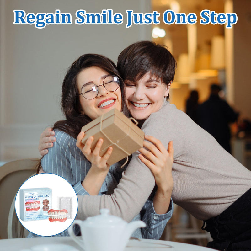 [Australia] - 1 set of silicone reline denture set, dentures prosthesis complete, silicone reline denture set, denture silicone reline kit with denture toothbrush, safe material, natural and comfortable to wear 