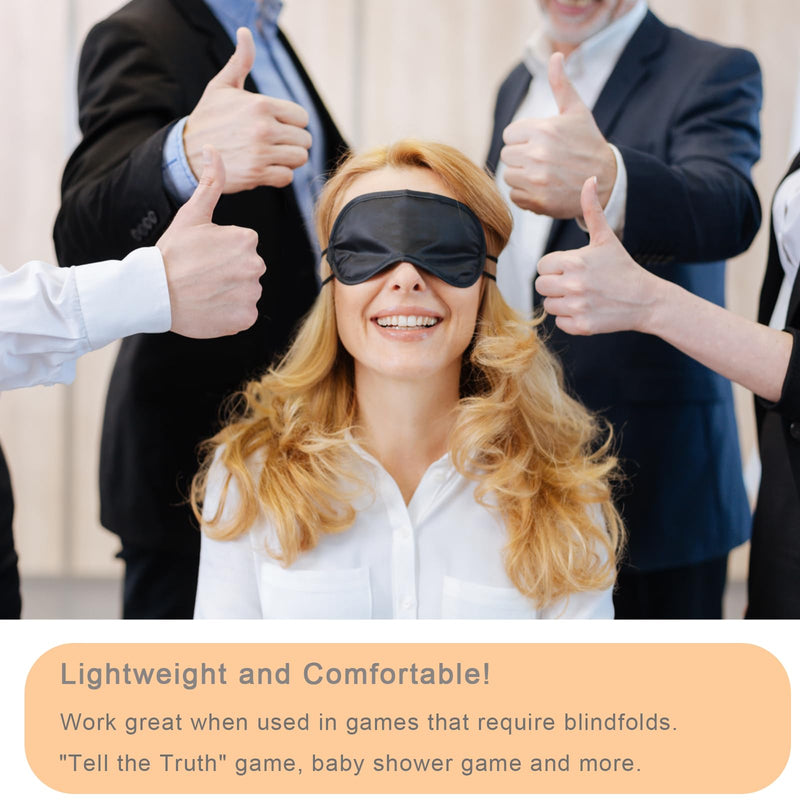 [Australia] - 6 Pack Blindfold Eye Mask Cover Sleep Mask for Party Games Travel Sleep Team Build Party Supply with Adjustable Strap for Women Men Kids, Black 1 Count (Pack of 6) 