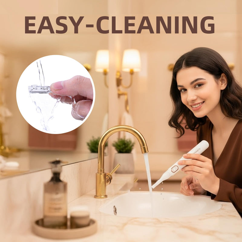 2025 Eyebrow Trimmer Facial Shaver for Women - Painless Facial Hair Remover, Mini Personal Grooming Tool with Combs White