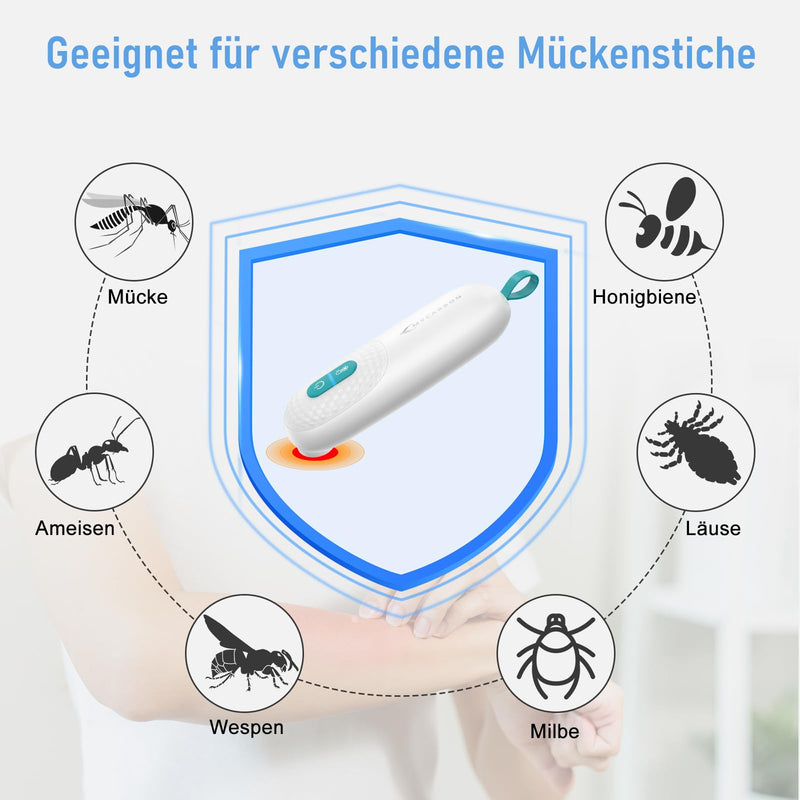 [Australia] - MYCARBON insect bite healer, small and handy mosquito bite heat pen treatment insect bites from itching & pain & swelling, without chemical substances mosquito bite electric bite healer, white white 