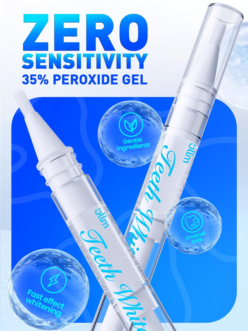 [Australia] - Teeth Whitening Kit for Sensitive Tooth: Professional Whitening Gel Pens Strips Dental kit, 32X LED Light White Personal Care Products, 35% Carbamide Peroxide Whitener, Beauty Tools for Home 