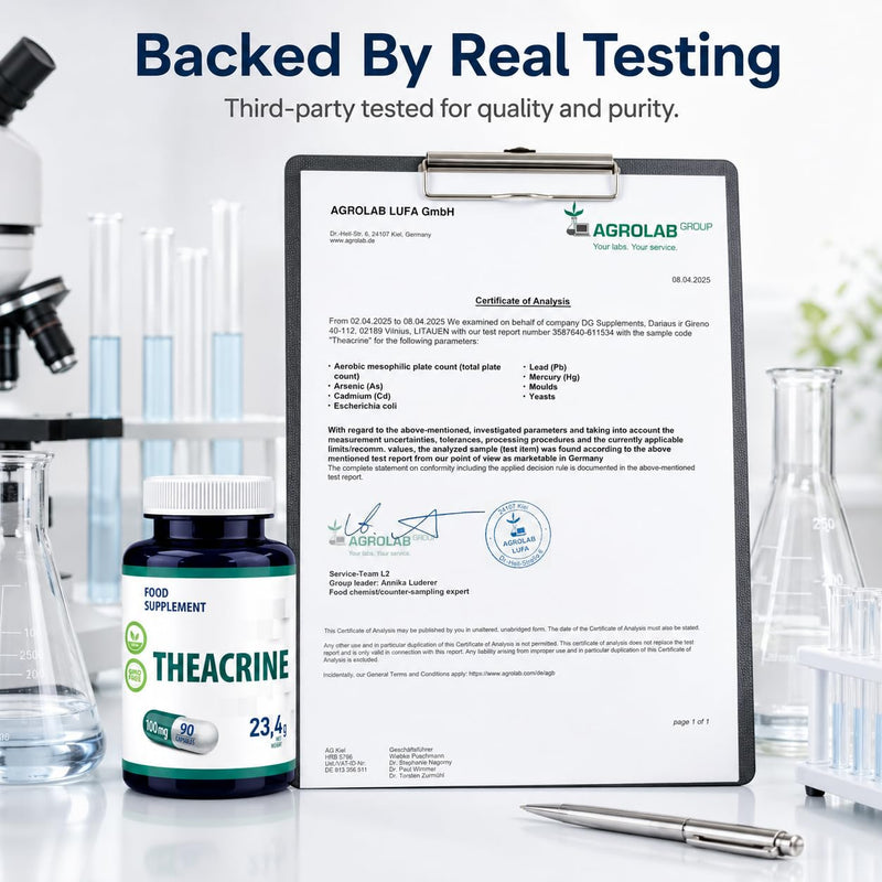 Hepatica Theacrine 100mg | 90 Vegan Capsules | 3-Month Supply | Single Ingredient | 3rd Party Lab Tested